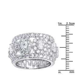 Unique 14K White Gold Wide Diamond Wedding Band 6.55ct Ladies Anniversary Ring -Fashion Accessories Shop unique 14k gold wide diamond wedding band 655ct ladies anniversary ring 000799 rulerwh
