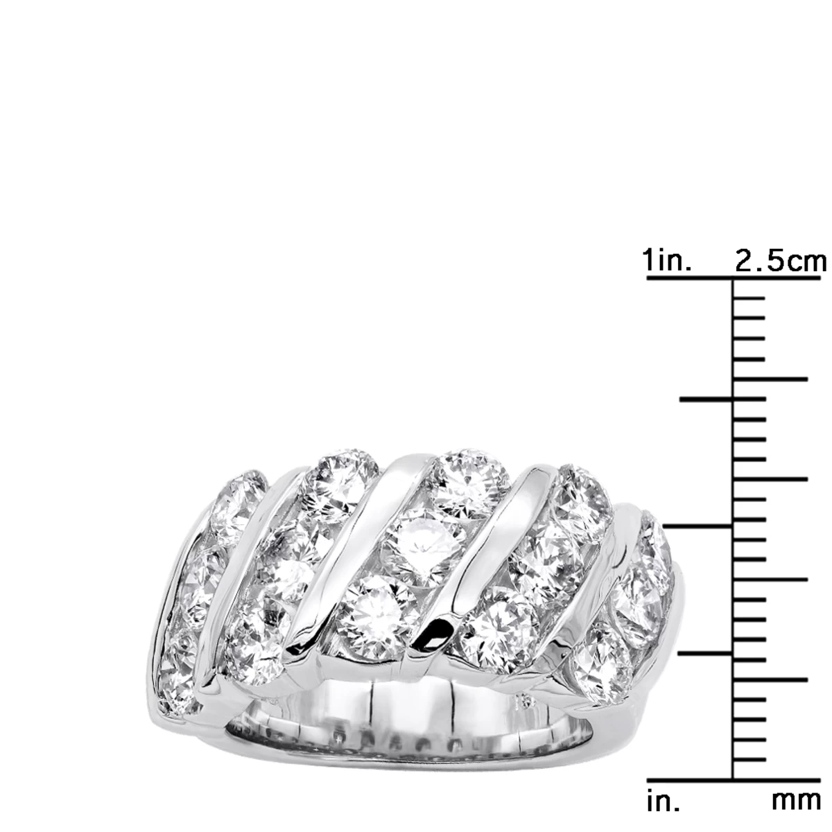 Unique 3 Carat Women's Diamond Wedding Band 18K White Gold Anniversary Ring 10 Unique 3 Carat Women's Diamond Wedding Band 18K White Gold Anniversary Ring - Image 8