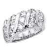 Unique 3 Carat Women's Diamond Wedding Band 18K White Gold Anniversary Ring -Fashion Accessories Shop unique 3 carat diamond womens diamond wedding band 18k gold anniversary ring 000910 white