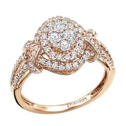 Unique Affordable Halo Cluster Diamond Engagement Ring 0.9ct Two Tone 14K White Gold -Fashion Accessories Shop unique affordable halo cluster diamond engagement ring 09ct two tone gold ro