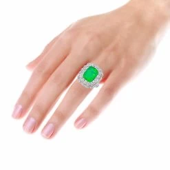 Unique Diamond And Emerald Cocktail Ring For Women 18K White Gold 9.7 Carats -Fashion Accessories Shop unique diamond and emerald cocktail ring for women in 18k gold 97 carats 802634 bodwh