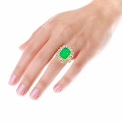 Unique Diamond And Emerald Cocktail Ring For Women 18K White Gold 9.7 Carats -Fashion Accessories Shop unique diamond and emerald cocktail ring for women in 18k gold 97 carats 802634 bodye