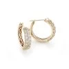 Unique 14K Yellow Gold Diamond Hoop Huggie Earrings 1.58ct