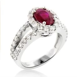Unique Halo Diamond And Ruby Engagement Ring In Platinum 1ctd 1.35ctr -Fashion Accessories Shop unique halo diamond and ruby engagement ring in platinum 095ctd 135ctr 2