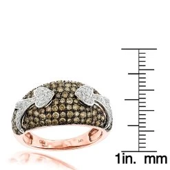 Unique Luxurman Champagne Diamond Right Hand Ladies Ring 1.5ct 14K Rose Gold -Fashion Accessories Shop unique luxurman champagne diamond right hand ladies ring 15ct 14k gold rulerro