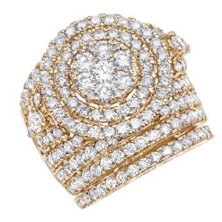 Unique Wide 5 Carat Diamond Engagement Ring And Wedding Band Set 14K White Gold -Fashion Accessories Shop unique wide 5 carat diamond engagement ring and wedding band set 14k gold ro