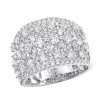Unique Wide Diamond Ladies Ring Band 2.75ct 14K White Gold By Luxurman