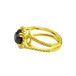 Unique Yellow And Black Diamond Engagement Ring 2.95ct 18K Yellow Gold -Fashion Accessories Shop unique yellow and black diamond engagement ring 295ct 18k p 45912 back