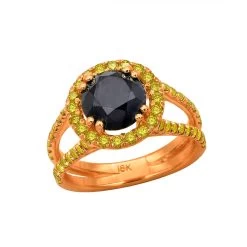 Unique Yellow And Black Diamond Engagement Ring 2.95ct 18K Yellow Gold -Fashion Accessories Shop unique yellow and black diamond engagement ring 295ct 18k p 45912 ro
