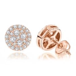 Unisex Round Diamond Stud Earrings Clusters 14K White Gold 1.75ct -Fashion Accessories Shop unisex round diamond stud earrings clusters in 14k gold 175ct ro