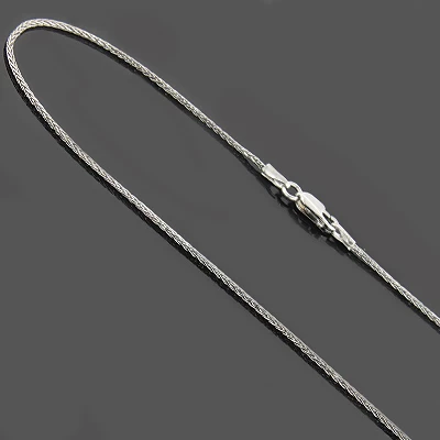 Wheat Chain Solid 14K White Gold - Solid 1mm 18" 3 Wheat Chain Solid 14K White Gold - Solid 1mm 18"