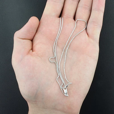 Wheat Chain Solid 14K White Gold - Solid 1mm 18" 4 Wheat Chain Solid 14K White Gold - Solid 1mm 18" - Image 2