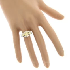 White And Yellow Diamonds Right Hand Ring For Women Cluster Design 14K White Gold -Fashion Accessories Shop white and yellow diamonds right hand ring for women cluster design 14k gold bodwh