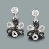 White Black Diamond Flower Earrings 0.51ct 14K White Gold 2 White Black Diamond Flower Earrings 0.51ct 14K White Gold -Fashion Accessories Shop white black diamond flower earrings 051ct 14k gold 1