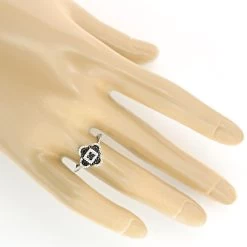 White Black Diamond Ring For Ladies 0.31ct 14K White Gold -Fashion Accessories Shop white black diamond ring for ladies 031ct 14k gold 3