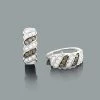 White And Champaign Diamond Hoop Huggie Earrings 0.47ct 14K White Gold -Fashion Accessories Shop white brown diamond hoop huggie earrings 047ct 14k gold p 48392