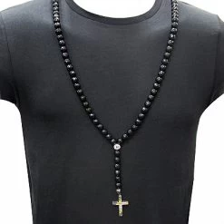 White Yellow Black Diamond Cross Rosary 1.65ct 10K Gold -Fashion Accessories Shop white yellow black diamond cross rosary 165ct 10k gold p 48080bod