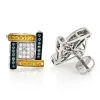 White Yellow Blue Diamond Earrings 0.5ct 10K White Gold -Fashion Accessories Shop white yellow blue diamond earrings 078ct 10k gold wh