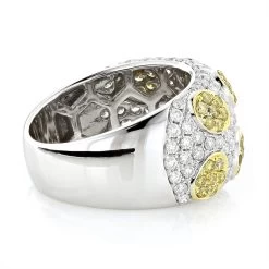 White Yellow Diamond Band 2.38ct 14K White Gold Unique Ladies Ring -Fashion Accessories Shop white yellow diamond band 238ct 14k p 40948 backwh
