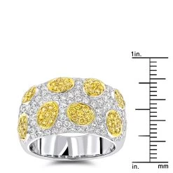 White Yellow Diamond Band 2.38ct 14K White Gold Unique Ladies Ring -Fashion Accessories Shop white yellow diamond band 238ct 14k p 40948 rulerwh