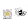 White Yellow Diamond Stud Earrings 0.33ct Sterling Silver -Fashion Accessories Shop white yellow diamond stud earrings 05ct sterling silver 1