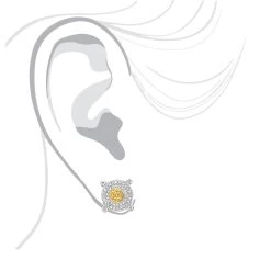 White Yellow Diamond Stud Earrings 0.33ct Sterling Silver -Fashion Accessories Shop white yellow diamond stud earrings 05ct sterling silver 3