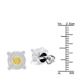 White Yellow Diamond Stud Earrings 0.33ct Sterling Silver -Fashion Accessories Shop white yellow diamond stud earrings 05ct sterling silver ruler