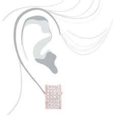 Wide 14K White Gold Designer Quarter Hoop Cluster Diamond Earrings Women's 3.25ct -Fashion Accessories Shop wide 14k gold designer quarter hoop cluster diamond earrings womens 325ct bodro