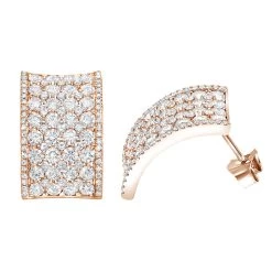 Wide 14K White Gold Designer Quarter Hoop Cluster Diamond Earrings Women's 3.25ct -Fashion Accessories Shop wide 14k gold designer quarter hoop cluster diamond earrings womens 325ct ro