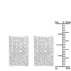 Wide 14K White Gold Designer Quarter Hoop Cluster Diamond Earrings Women's 3.25ct -Fashion Accessories Shop wide 14k gold designer quarter hoop cluster diamond earrings womens 325ct rulerwh