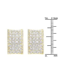 Wide 14K White Gold Designer Quarter Hoop Cluster Diamond Earrings Women's 3.25ct -Fashion Accessories Shop wide 14k gold designer quarter hoop cluster diamond earrings womens 325ct rulerye