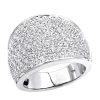 Women's 14K White Gold Pave Diamond Fashion Ring 3.6ct Wedding Band -Fashion Accessories Shop womens 14k gold pave diamond fashion ring 36ct wedding band wh