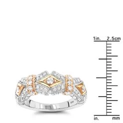 Women's Two Tone 14K White Gold Vintage Diamond Ring 1 Ct -Fashion Accessories Shop womens 18k two tone gold vintage diamond ring 135ct p 50 rulerwh