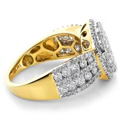 Women's Cluster 2.6ct Diamond 14K Yellow Gold Engagement Ring -Fashion Accessories Shop womens diamond cluster rings 26ct 14k gold diamond engagement ring 2