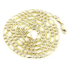 10K Yellow Gold Diamond Cut Figaro Chain 3.5mm 22-24in