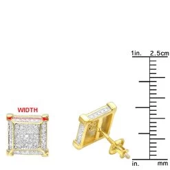 Yellow Gold Plated Silver Diamond Earrings 0.22ct -Fashion Accessories Shop yellow gold plated silver diamond earrings 022ct rulerye